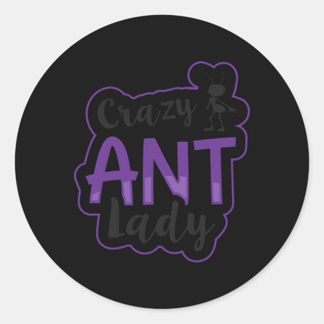 Sticker Rond Crazy Ant Lady Ant Keeg (Devant)