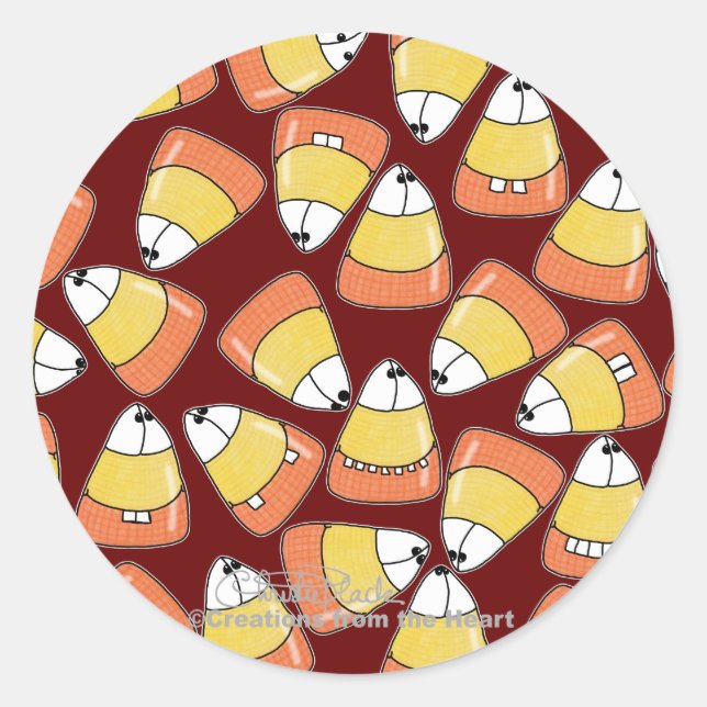 Sticker Rond CRAZY Candy Corn ! (Devant)