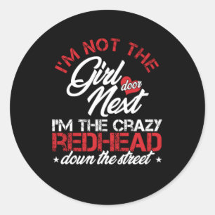 Sticker Rond Crazy Red Hair Ginger Redheads Frappes Gi