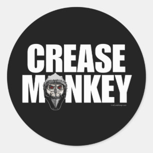 Sticker Rond Crease Monkey (gardien de hockey)