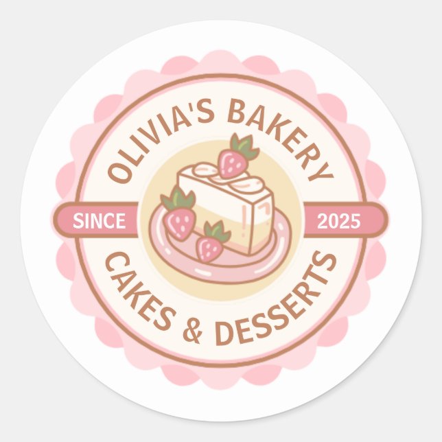 Sticker Rond Create your own Custom Bakery Baked Goods Business (Devant)