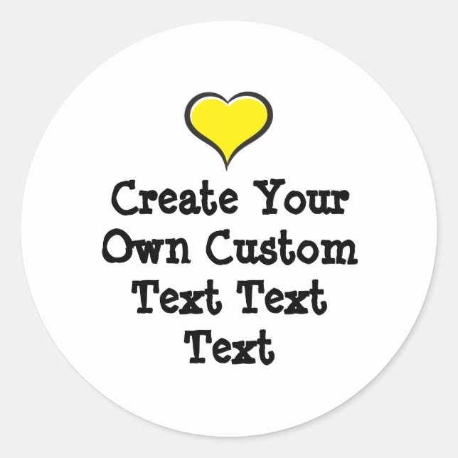 Sticker Rond Create your own custom text white Bkgd Ver (Devant)