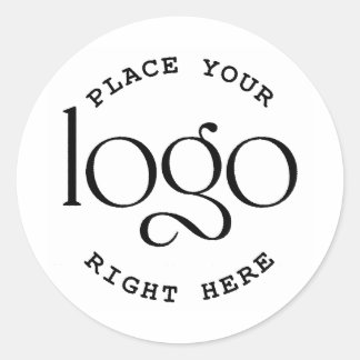 Sticker Rond Create Your Own Logo Custom Business Modern White