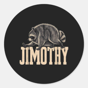 Sticker Rond Créatif rétro 80s Jimothy Raccoon