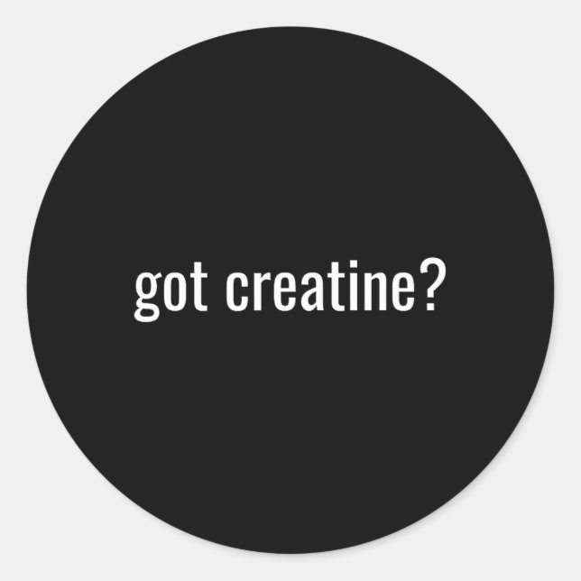 Sticker Rond Créatine Obtenue Créatine Drôle Bodybuilding  (Devant)