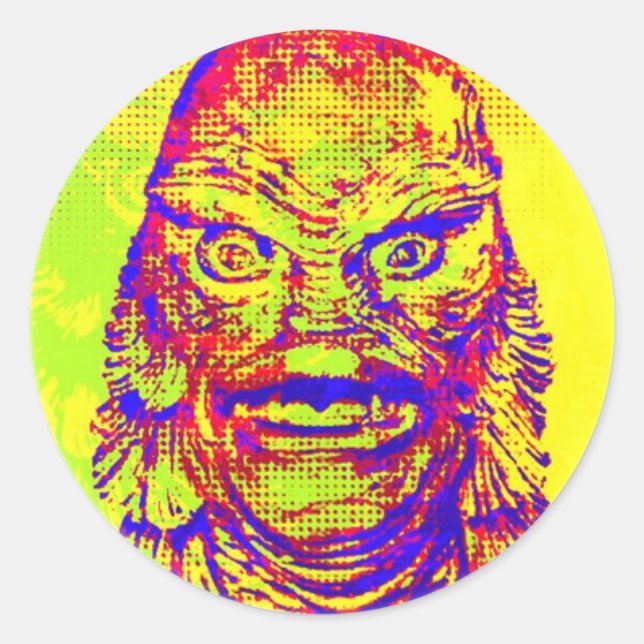 Sticker Rond Création d'art pop (Devant)