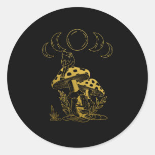 Sticker Rond Création de champignons Aesthetic Goblincore et Co