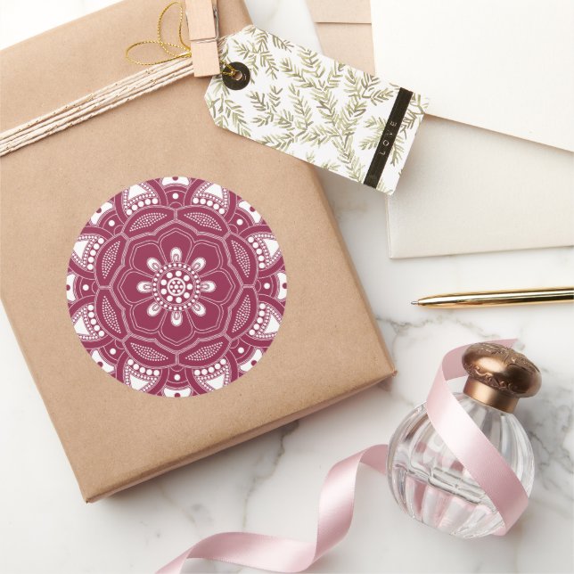 Sticker Rond Création de mandala, tous les points pour un 8 (Cadeaux)
