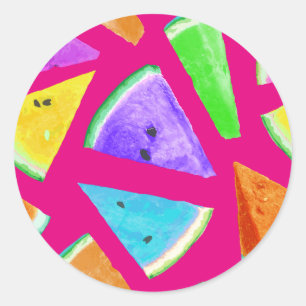 Sticker Rond Création de motif de pastèque 9