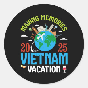 Sticker Rond Création de souvenirs de vacances au Vietnam 2025