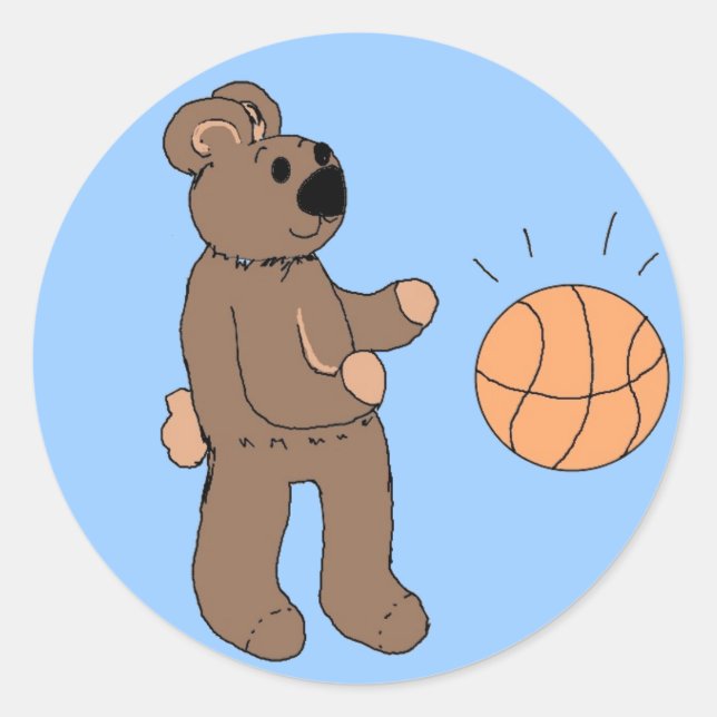 Sticker Rond Création drôle de basketball (Devant)