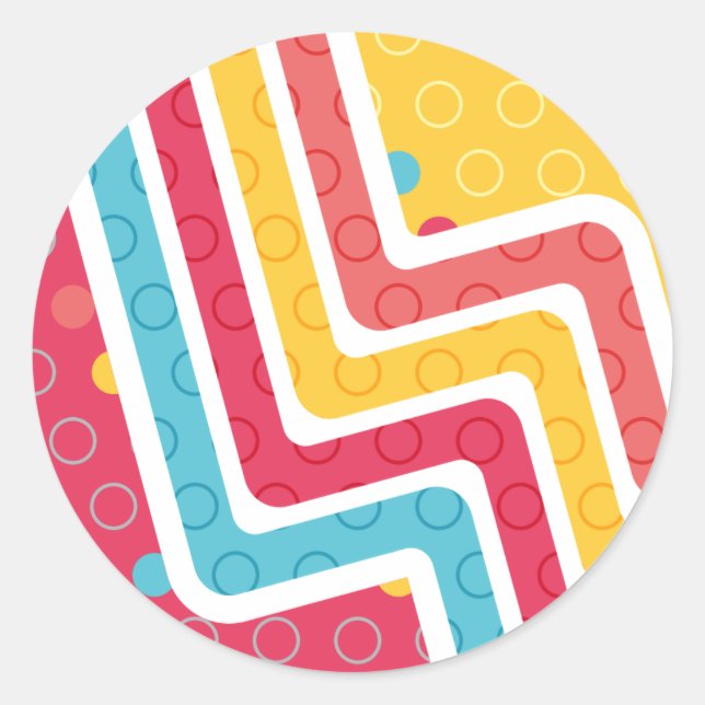 Sticker Rond Création géométrique (Devant)