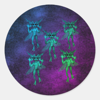 Sticker Rond Créatures effrayantes de Gremlin Halloween