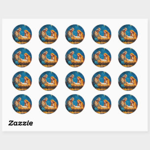 Sticker Rond Crèche, belle illustration,