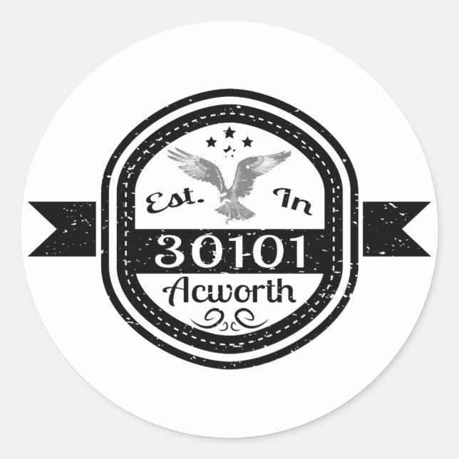 Sticker Rond Créé En 30101 Acworth (Devant)
