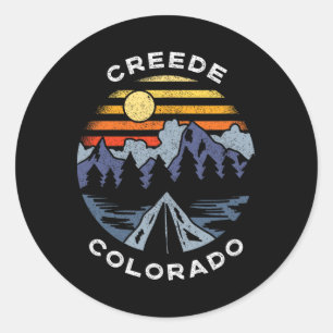 Sticker Rond Creede Colorado Montagnes Vacances Camping Souveni