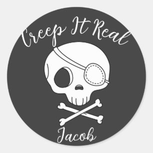 Sticker Rond Creep It Real Halloween éffrayant boo