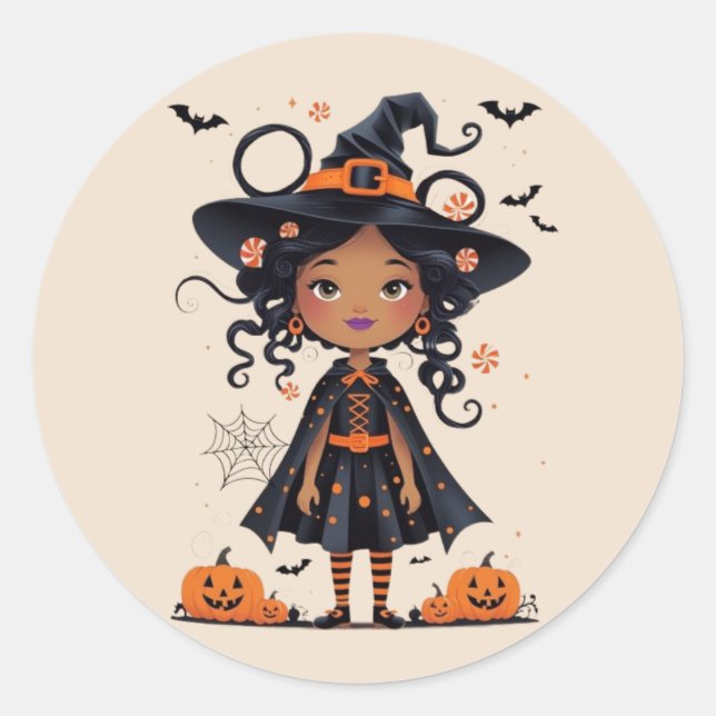 Sticker Rond Creepin it Cute this Halloween (Devant)