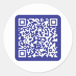 Sticker Rond Créer un code QR scannable   Bleu foncé modifiable