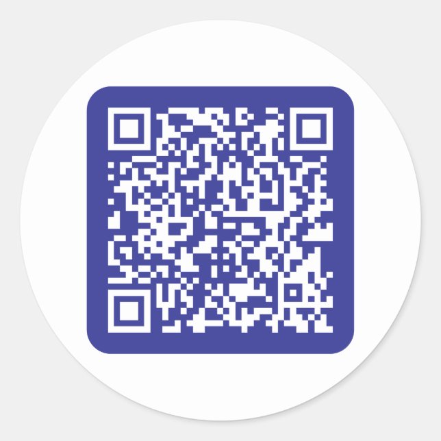 Sticker Rond Créer un code QR scannable | Bleu foncé modifiable (Devant)