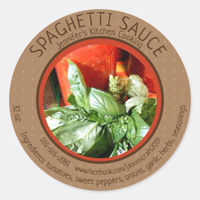 Sticker Rond Créer une sauce spaghetti maison (Devant)