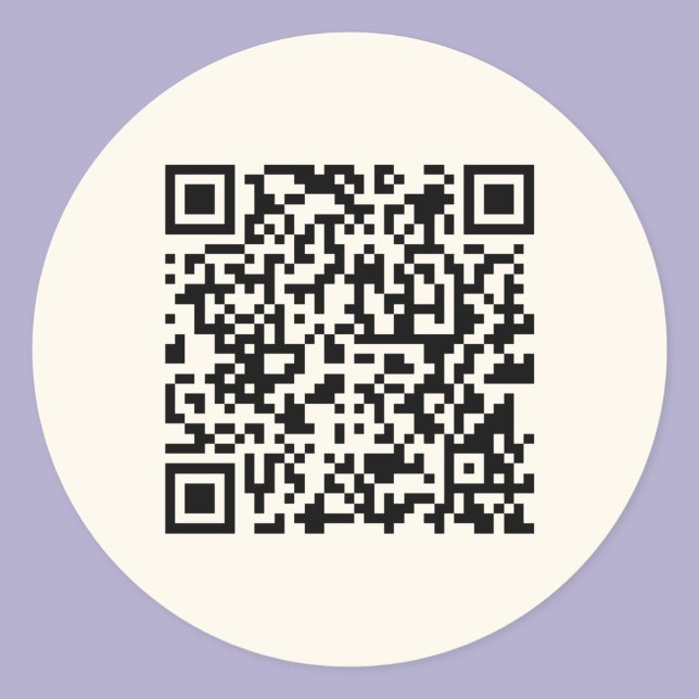 Sticker Rond Créez instantanément un code QR | Blanc cassé modi (Créateur téléchargé)