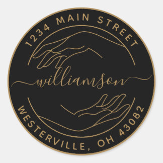 Sticker Rond Créez vos propres mains de femme rondes Adresse de