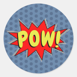 Sticker Rond Créez vos propres super-héros Onomatopoeias ! POW