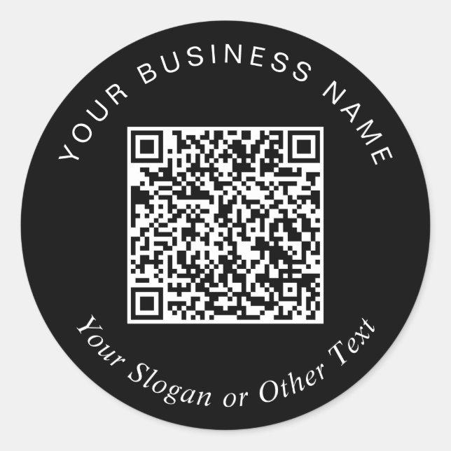 Sticker Rond Créez votre code QR promotionnel noir (Devant)