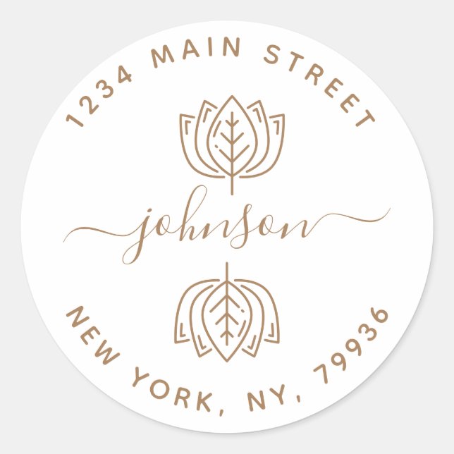 Sticker Rond Créez votre propre adresse de retour arrondie clas (Devant)