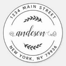 Créez votre propre adresse de retour arrondie clas