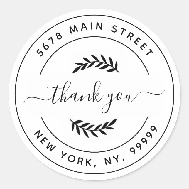 Sticker Rond Créez votre propre adresse de retour arrondie clas (Devant)