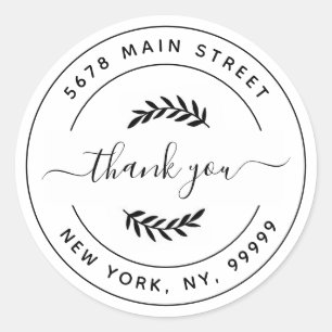 Sticker Rond Créez votre propre adresse de retour arrondie clas