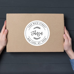 Sticker Rond Créez votre propre adresse de retour arrondie clas