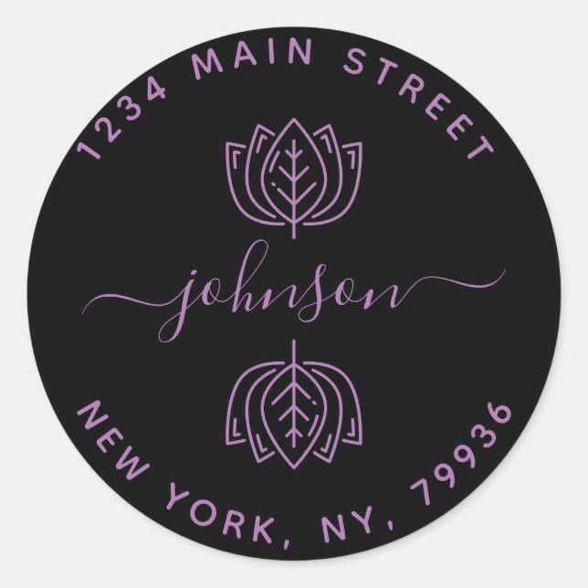 Sticker Rond Créez votre propre adresse de retour arrondie clas (Devant)