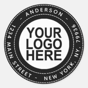 Sticker Rond Créez Votre Propre Adresse De Retour Avec Logo