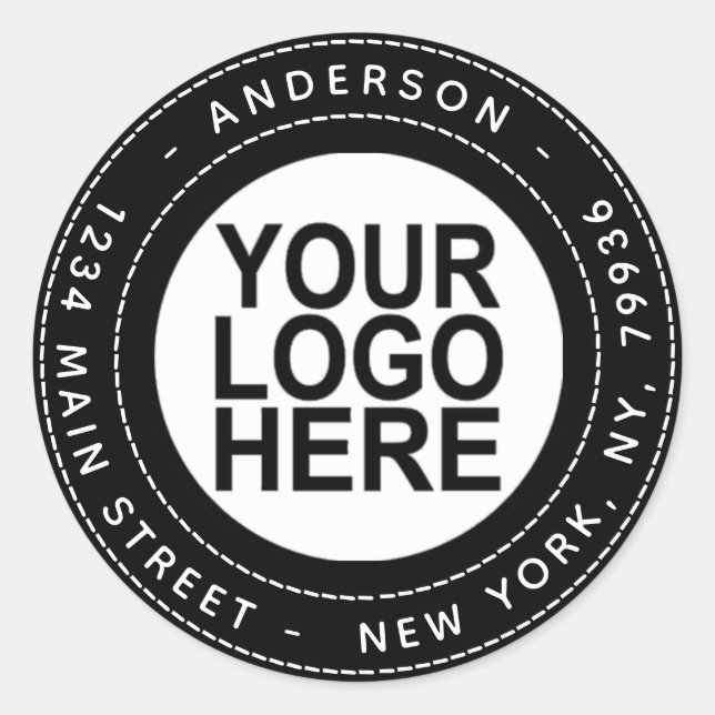 Sticker Rond Créez Votre Propre Adresse De Retour Avec Logo (Devant)