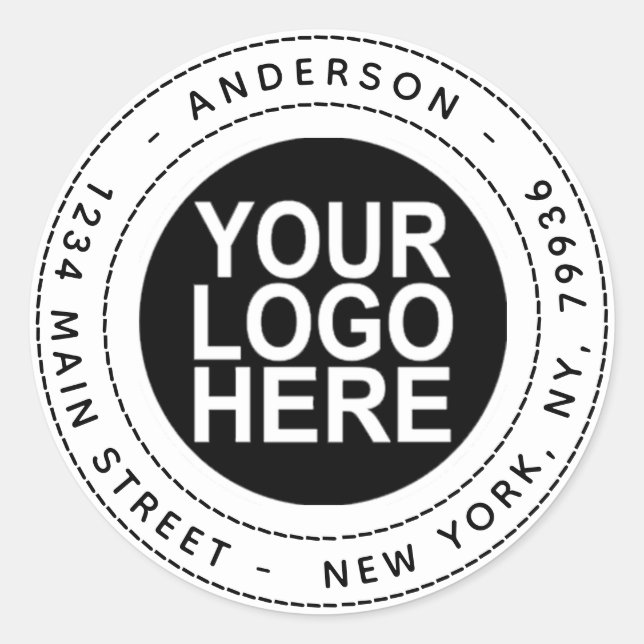 Sticker Rond Créez Votre Propre Adresse De Retour Avec Logo (Devant)