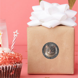 Sticker Rond Créez votre propre adresse de retour chatte