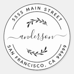 Sticker Rond Créez votre propre adresse de retour Classique Ron