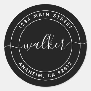 Sticker Rond Créez votre propre adresse de retour d'arrondi