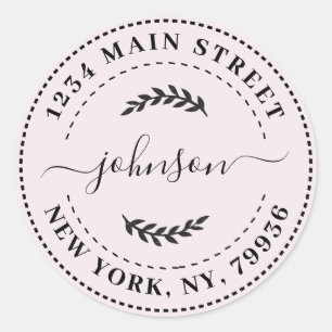 Sticker Rond Créez votre propre adresse de retour d'arrondi