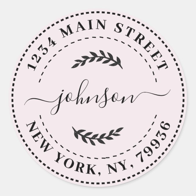 Sticker Rond Créez votre propre adresse de retour d'arrondi (Devant)