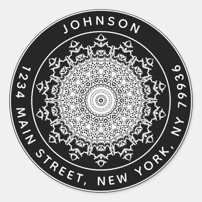 Sticker Rond Créez votre propre adresse de retour d'arrondi (Devant)