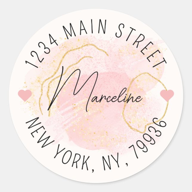 Sticker Rond Créez votre propre adresse de retour d'arrondi (Devant)