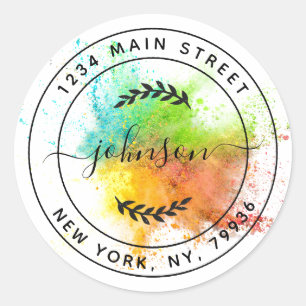 Sticker Rond Créez votre propre adresse de retour d'arrondi
