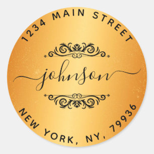 Sticker Rond Créez votre propre adresse de retour d'arrondi