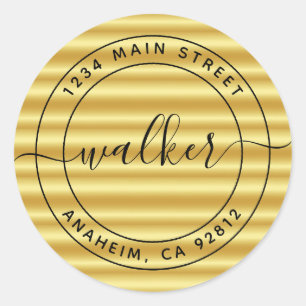 Sticker Rond Créez votre propre adresse de retour d'arrondi