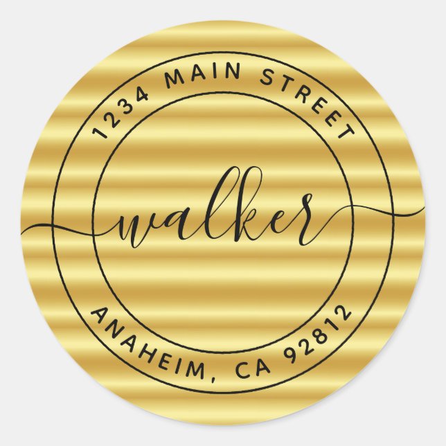 Sticker Rond Créez votre propre adresse de retour d'arrondi (Devant)