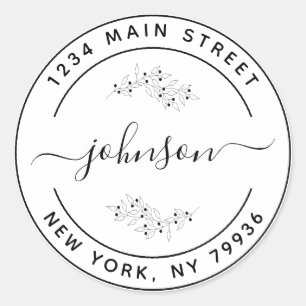 Sticker Rond Créez votre propre adresse de retour d'arrondi